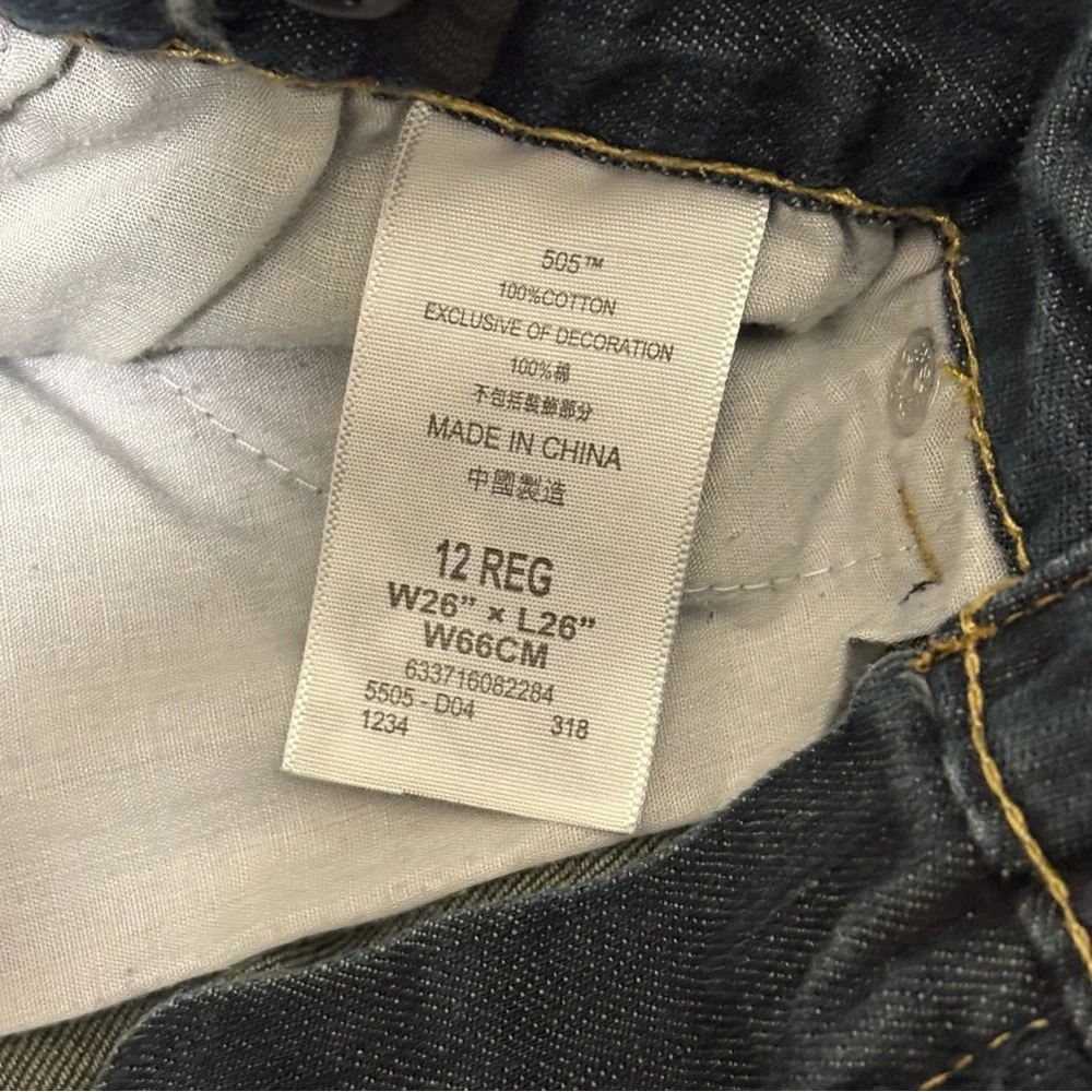 Levi's 505 Regular‎ Fit Jeans Women's 12 Reg W26 L26 Dark Wash Straight Leg